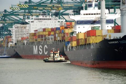 Container ships Stock Photos
