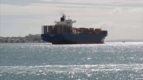 Container ships in port Stock Footage 113594451