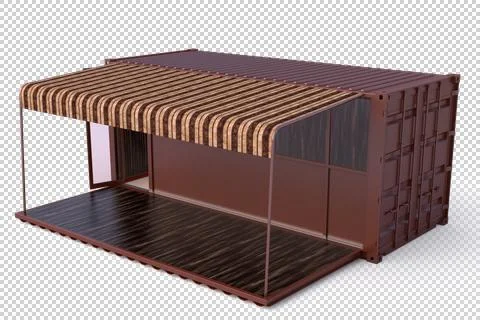 Container shop 3D Rendering Stock Illustration