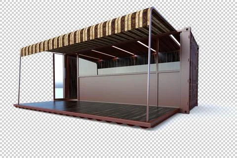 Container shop 3D Rendering Stock Illustration