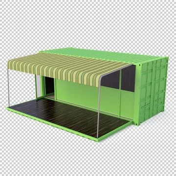 Container shop 3D Rendering Stock Illustration