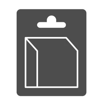 Container solid icon. Storage box for sale. Plastic products design concept Stock Illustration