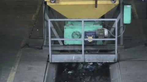 A container with sorted plastic in a waste collection plant Stock Footage 146512523