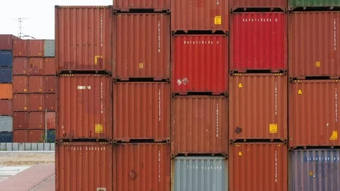 Container stack background. Stock Footage 102505601