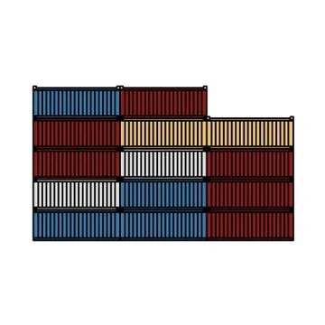 Container Stack Icon Stock Illustration