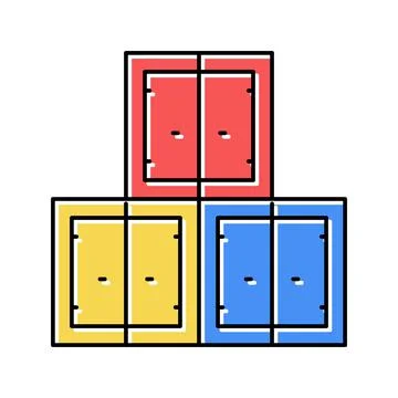 Container stack port color icon vector illustration Stock Illustration