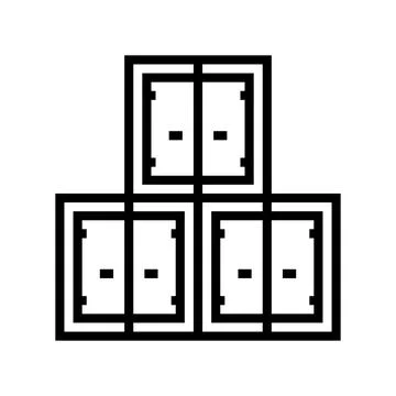 Container stack port line icon vector illustration Stock Illustration