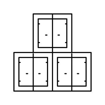 Container stack port line icon vector illustration Stock Illustration