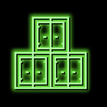 Container stack port neon glow icon illustration Stock Illustration