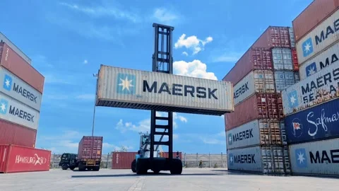 A container stacker Stock Footage 312021860