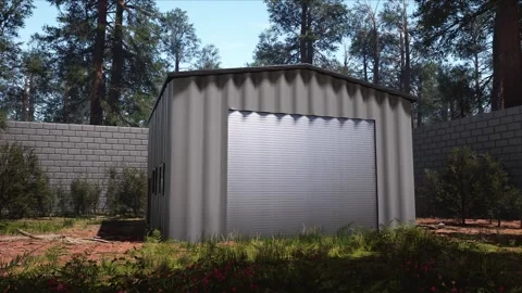 Container storage house in the forest Stock Footage 265246682