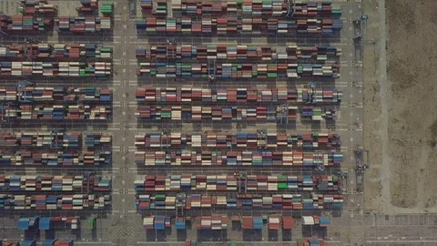 Container Storage in Port Video stock 101749319