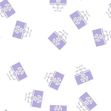 Container for storing biomaterials glyph vector seamless pattern Illustrazione stock
