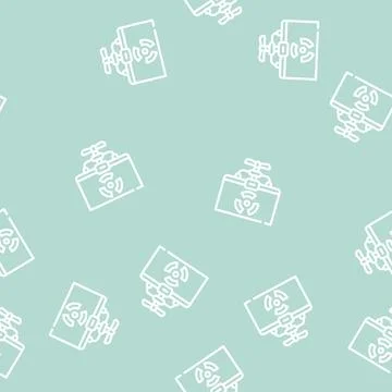 Container for storing biomaterials line vector seamless pattern Illustrazione stock