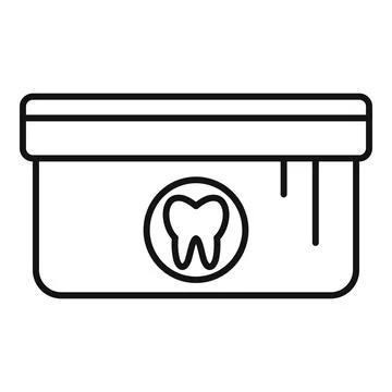 Container for storing dentures showing tooth icon Stock Illustration