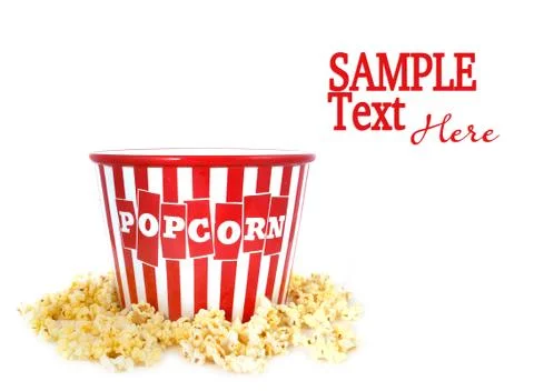 Container surrounded by pop corn Stock Illustration