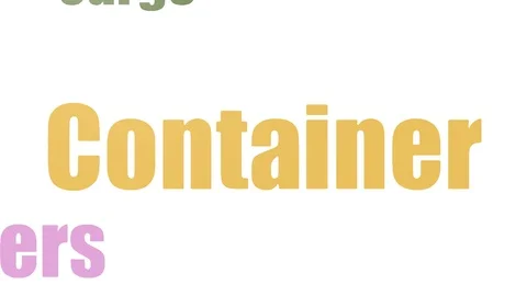 Container Tag Cloud Animated On White Background Video stock 107230278