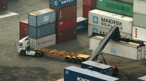 Container Terminal 001 Stock Footage 10904881