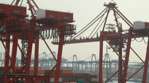 Container Terminal Stock Footage 755162