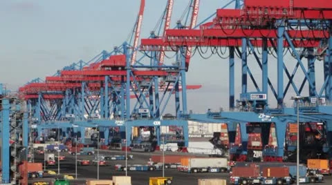 Container terminal Video stock 10763699
