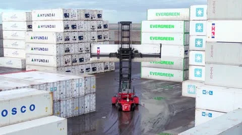 Container terminal Stock Footage 21763655
