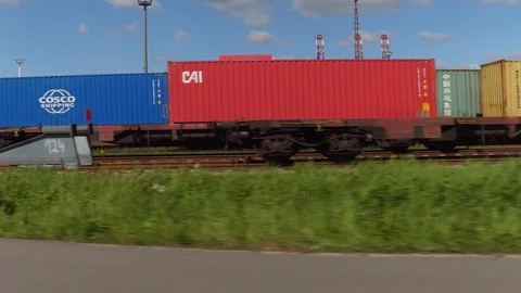 Container Terminal Hamburg – drive by Vídeo Stock 108822255