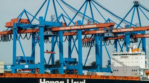 Container Terminal Hamburg Stock Footage 40983347