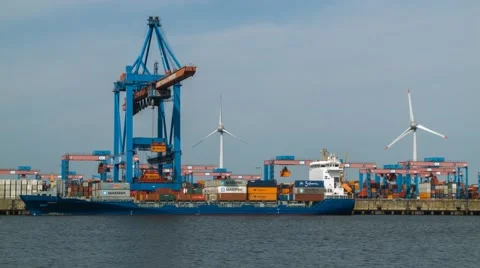 Container Terminal Hamburg Stock Footage 40983548