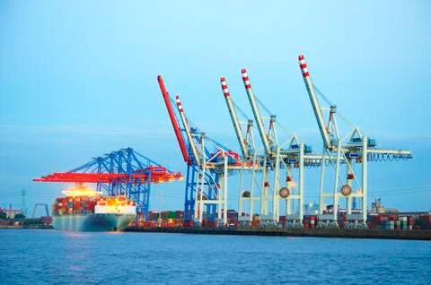 Container terminal (horizontal) Stock Photos