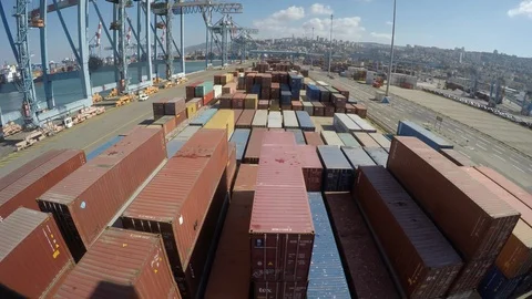 Container Terminal Operation and Cargo Handling Stock Footage 114661416