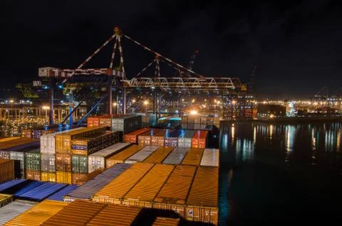 Container terminal Stock Photos