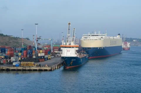 Container terminal Stock Photos