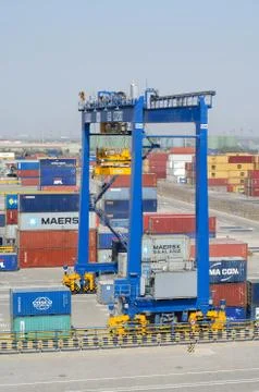 Container terminal Stock Photos