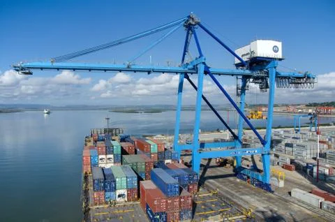 Container terminal Stock Photos