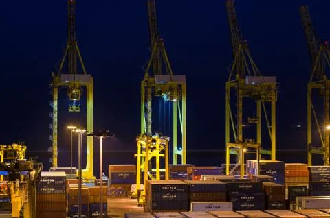 Container terminal Stock Photos