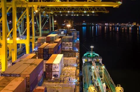 Container terminal Stock Photos