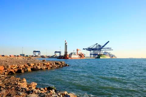 Container terminal Stock Photos