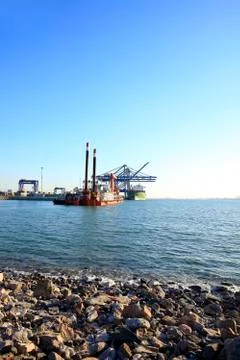 Container terminal Stock Photos