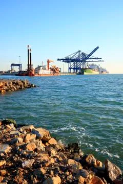 Container terminal Stock Photos