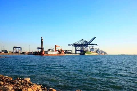Container terminal Stock Photos