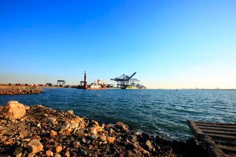 Container terminal Stock Photos