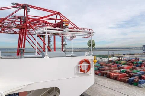 Container terminal Stock Photos