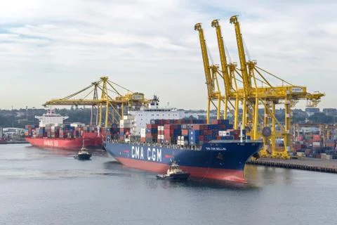 Container terminal Stock Photos