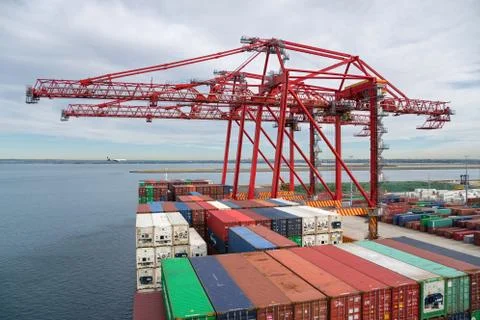 Container terminal Stock Photos