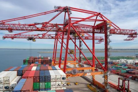 Container terminal Stock Photos