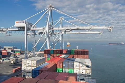 Container terminal Stock Photos