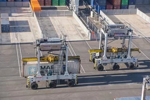 Container terminal Stock Photos