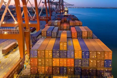 Container terminal 库存照片