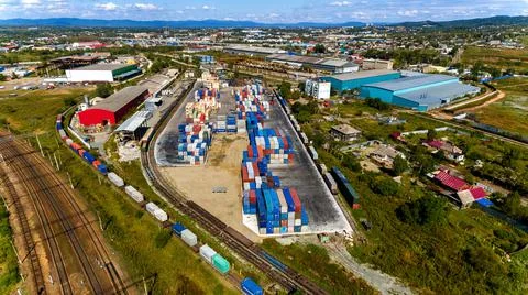 Container terminal. Stock Photos
