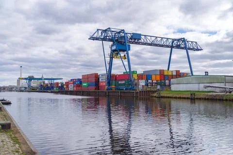 Container terminal Foto stock